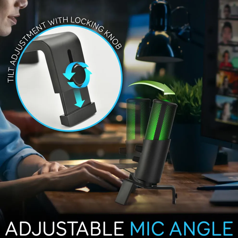 USB Microphone 4 Modes Condenser RGB LED for Gaming/Podcasting