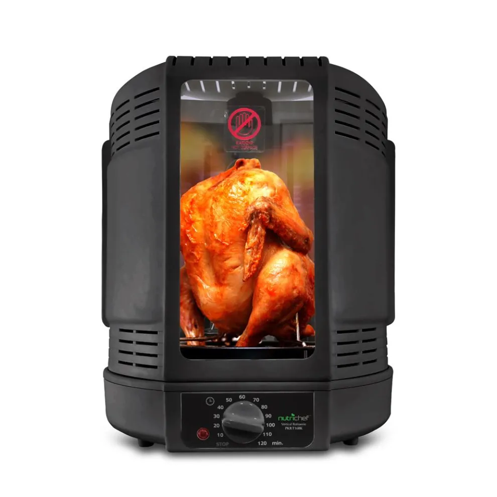 Vertical Rotisserie Oven, Fat-Reducing, Dual Heating, See-Through Window