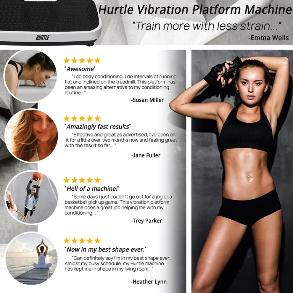 Vibration Platform Machine for Fast Weight Loss, Adjustable Speed, Portable