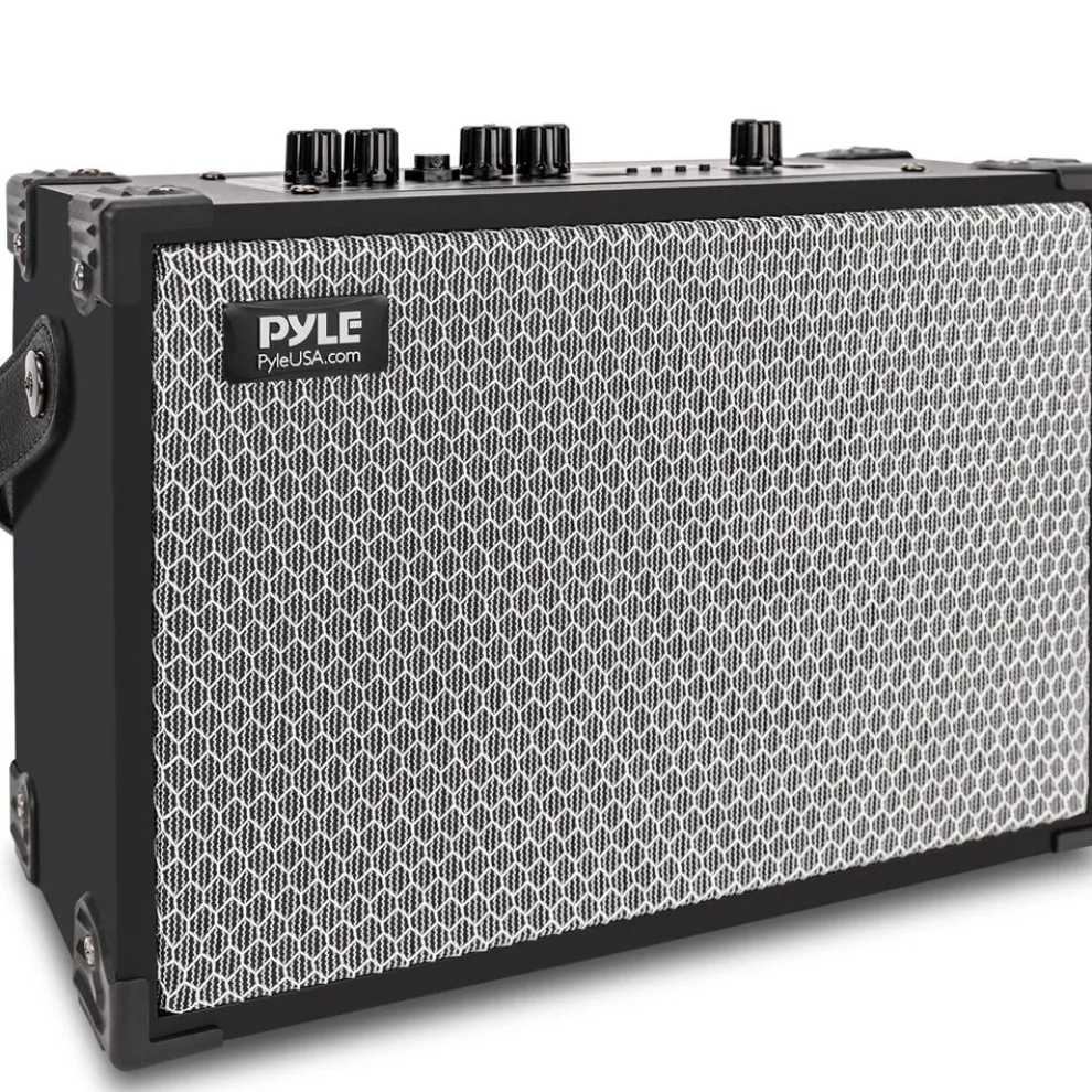 Vintage Bluetooth Speaker, 120W Bass, Rechargeable, Leather, TWS, FM Radio