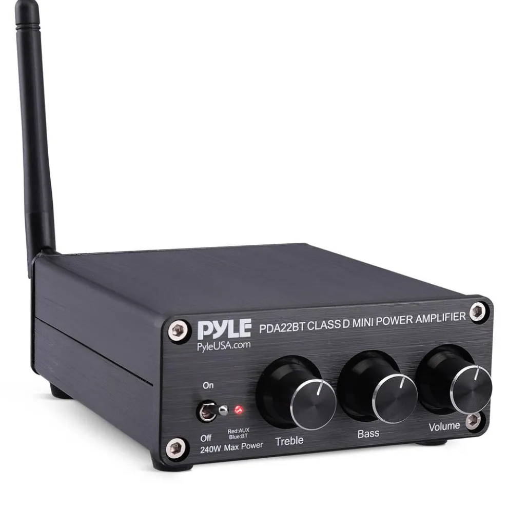 200W Bluetooth 5.0 Stereo Amplifier - Compact Mini Receiver with Bass Control