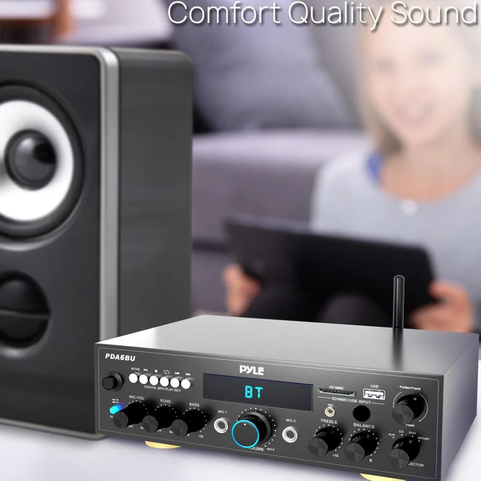 200W Bluetooth Home Stereo Amplifier with FM & USB