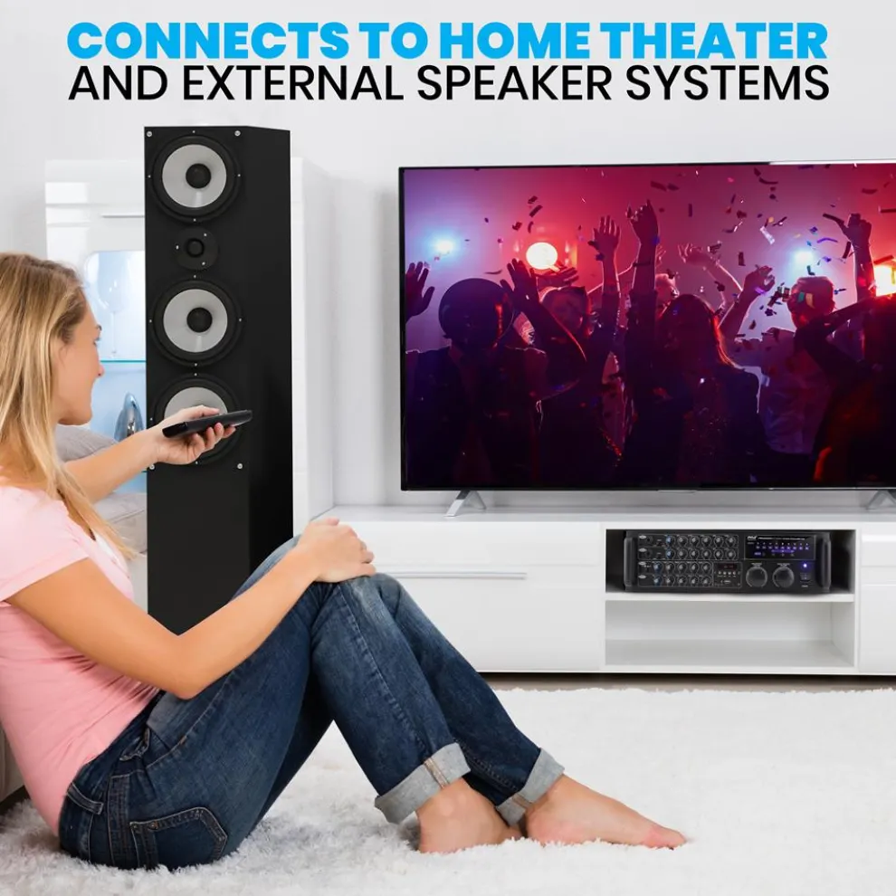 2000W Bluetooth Mixing Amplifier, Karaoke/PA, USB/SD, Rack Mountable