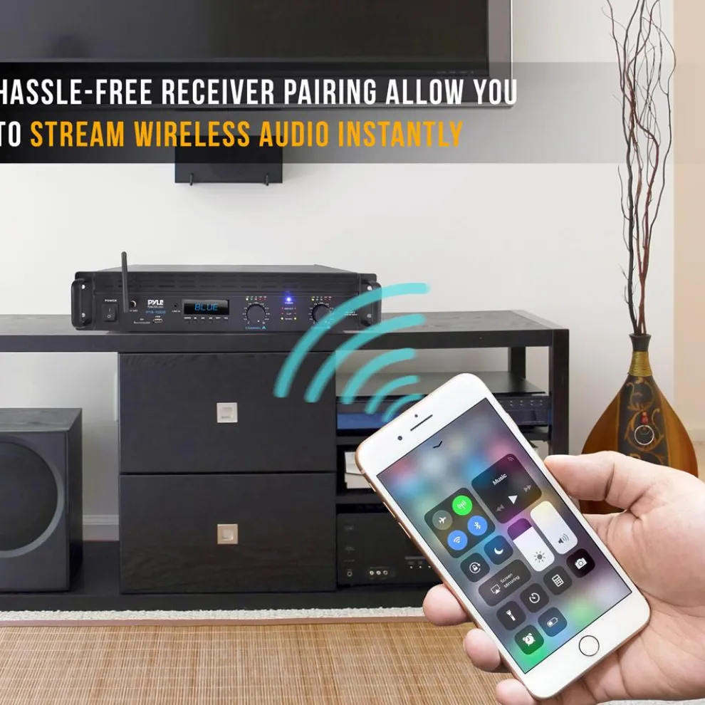 2000W Bluetooth Power Amplifier, Bridgeable, LCD Display, Rack-Mountable