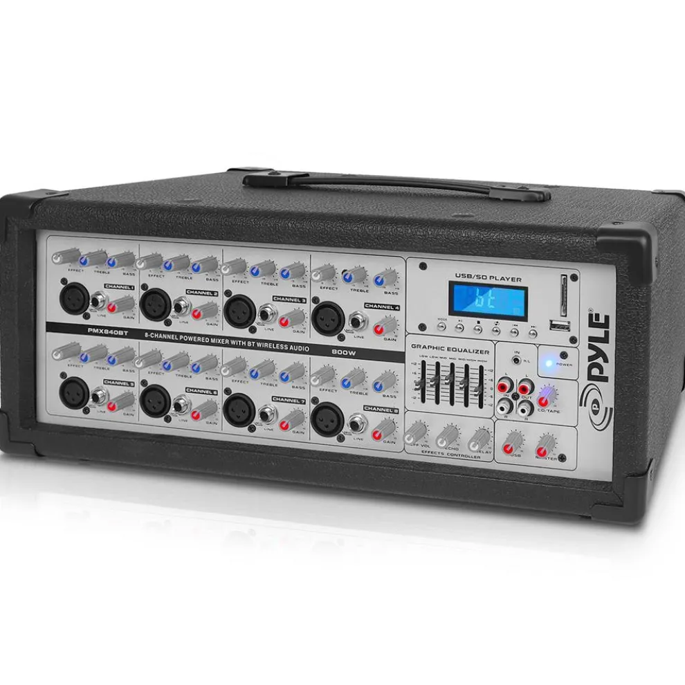 800W Bluetooth Stage Mixer - Pro Audio Sound, MP3/USB/SD, LCD Display