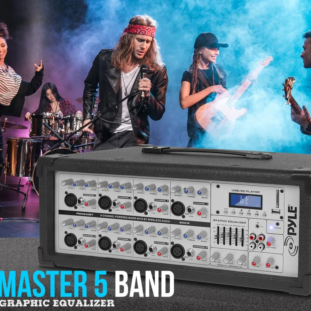 800W Bluetooth Stage Mixer - Pro Audio Sound, MP3/USB/SD, LCD Display