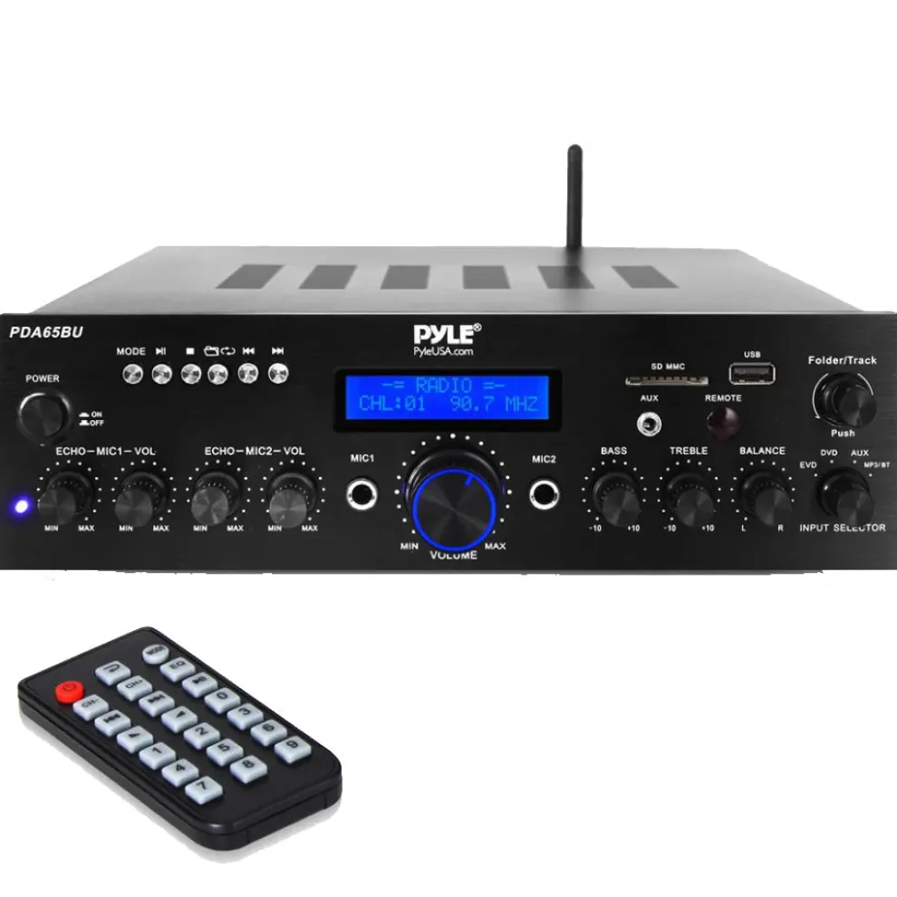 200W Bluetooth Stereo Amplifier - Wireless Streaming, Dual Channel, Compact