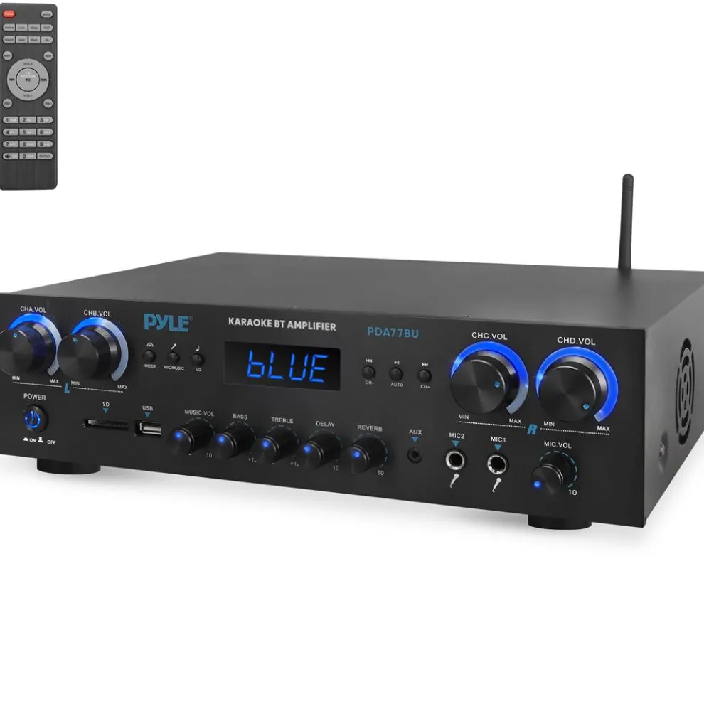 800W Bluetooth Stereo Amplifier with FM Radio & USB