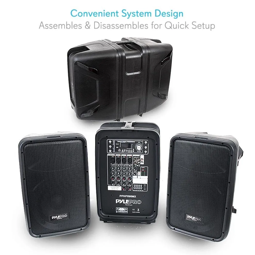 600W 8-Ch Bluetooth PA Speaker Kit, Dual 8