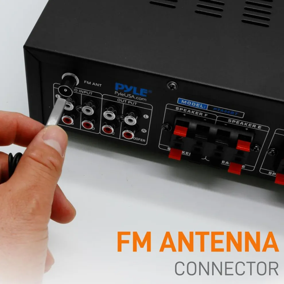 600W 6-Channel Bluetooth Amplifier with FM Radio