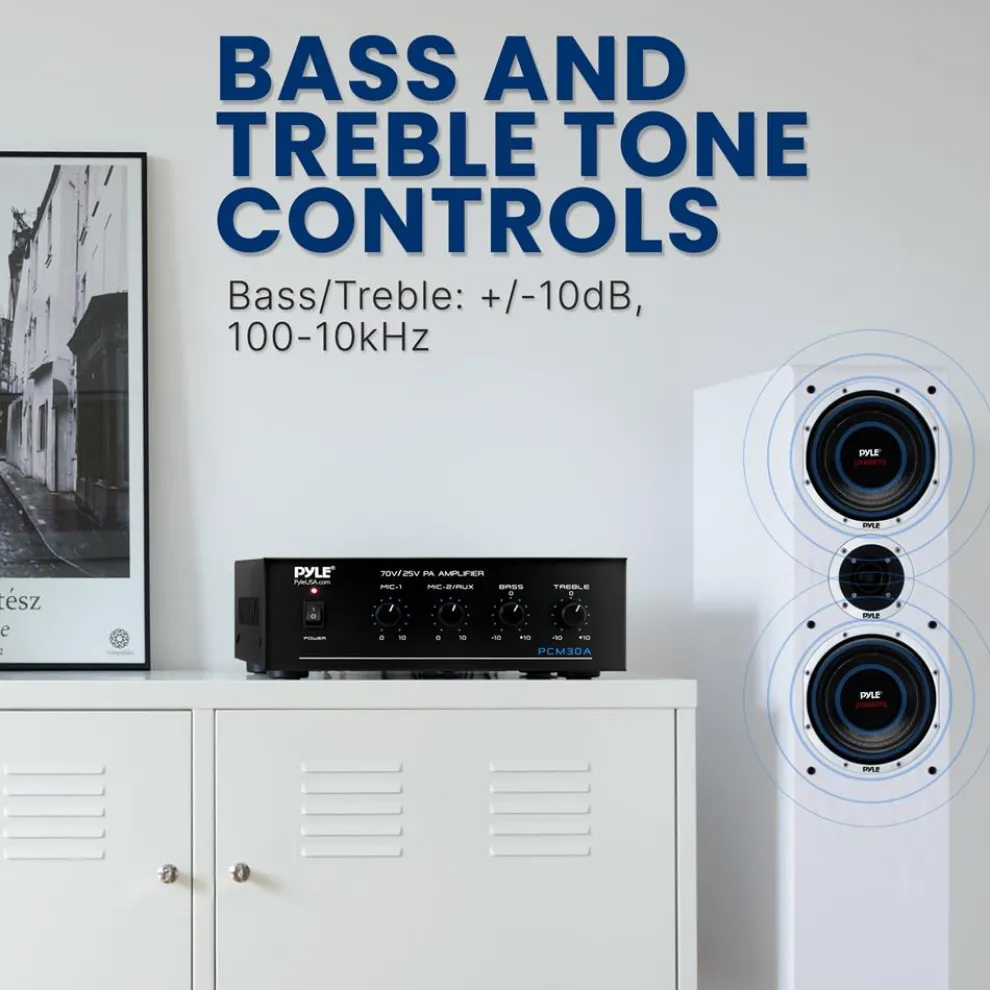 60W Compact Power Amplifier with Bluetooth and Remote