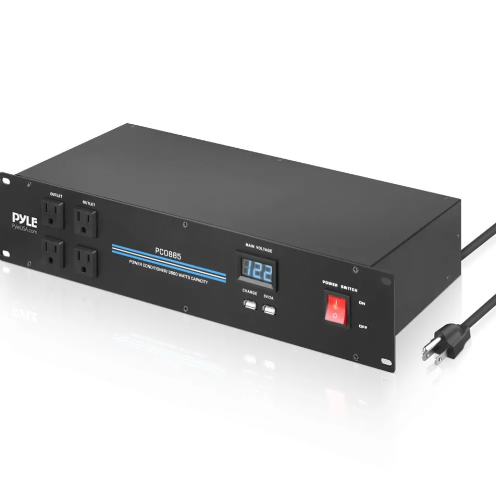 3600W 18-Outlet Rack Power Conditioner, Surge Protection, Digital Display