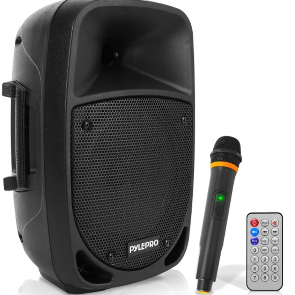 800W Portable Bluetooth PA Speaker, Rechargeable, UHF Mic, 8" Subwoofer