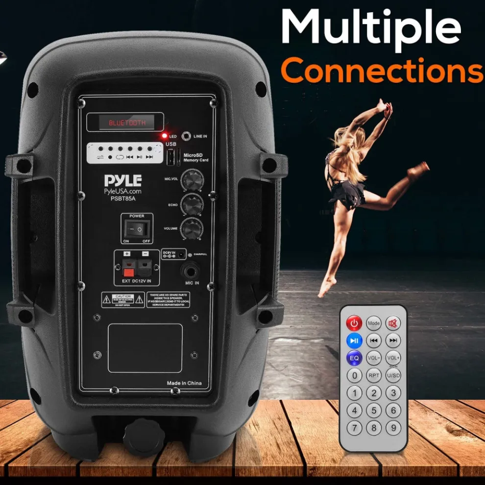 800W Portable Bluetooth PA Speaker, Rechargeable, UHF Mic, 8