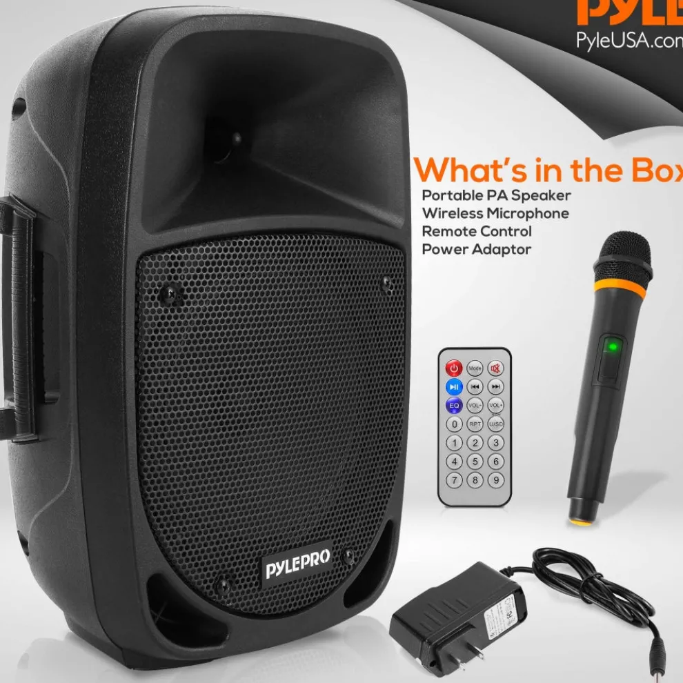 800W Portable Bluetooth PA Speaker, Rechargeable, UHF Mic, 8