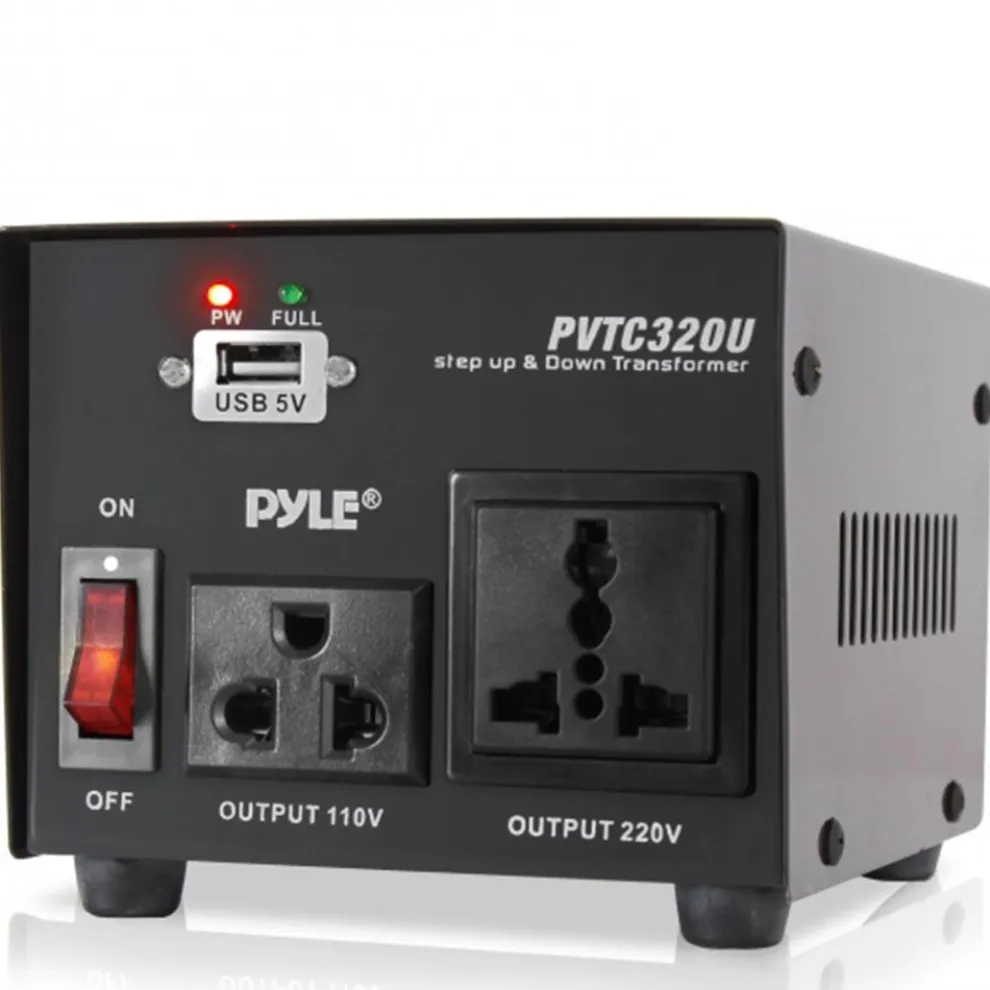 500W Voltage Converter Transformer, USB Port, Metal Housing, Compact