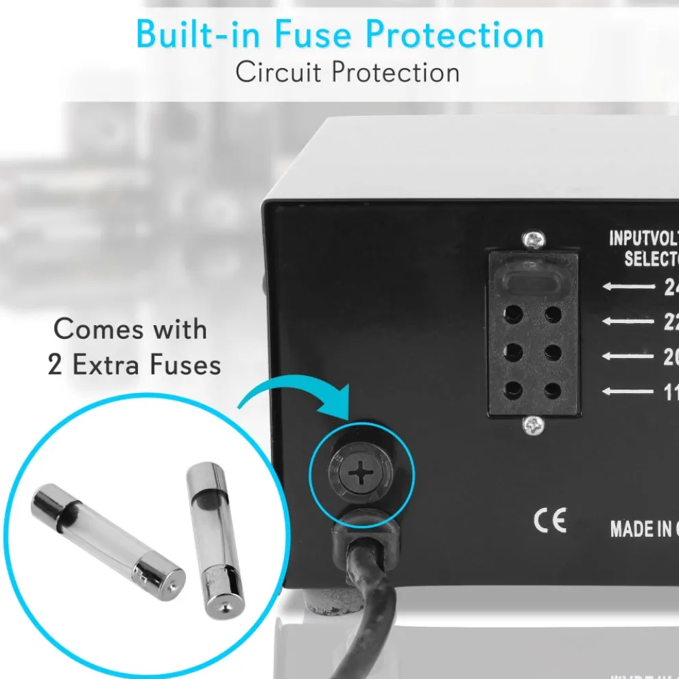 500W Voltage Converter Transformer, USB Port, Metal Housing, Compact