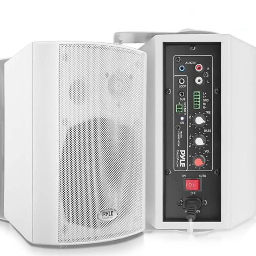 Wall Mount Speaker System - Wireless Bluetooth, 300W, White