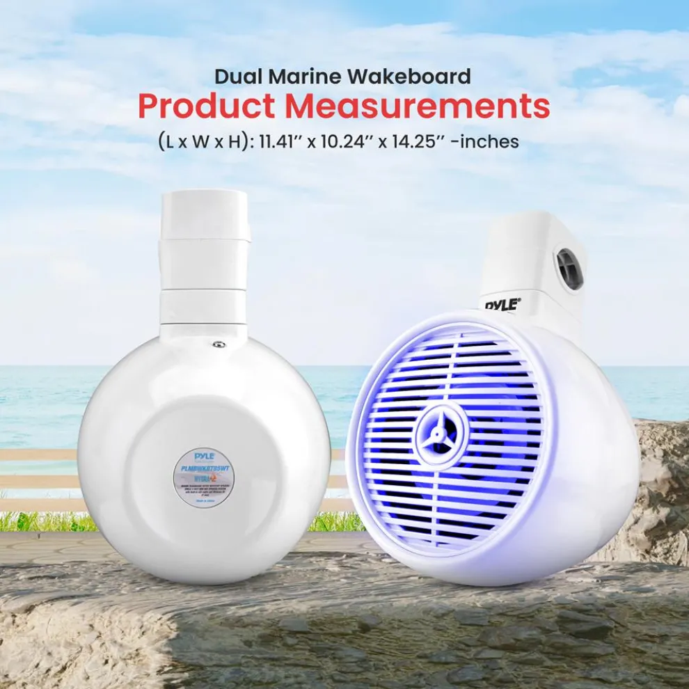 Waterproof Bluetooth Marine Speakers 300W LED Lights White
