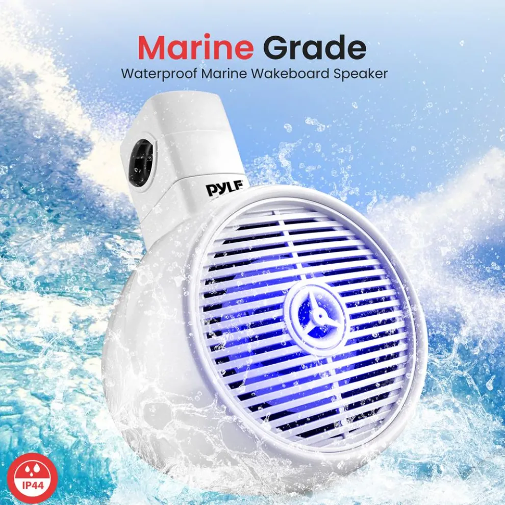 Waterproof Bluetooth Marine Speakers 300W LED Lights White