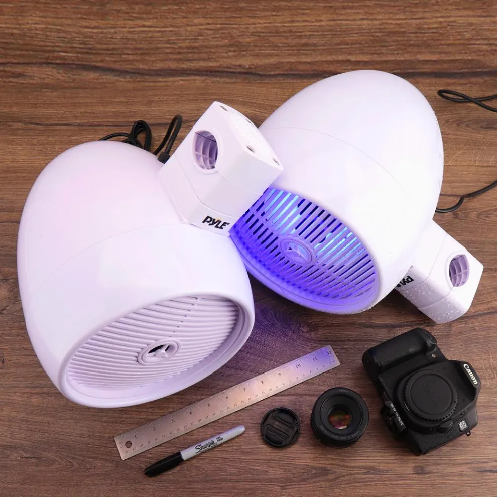 Waterproof Bluetooth Marine Speakers 300W LED Lights White