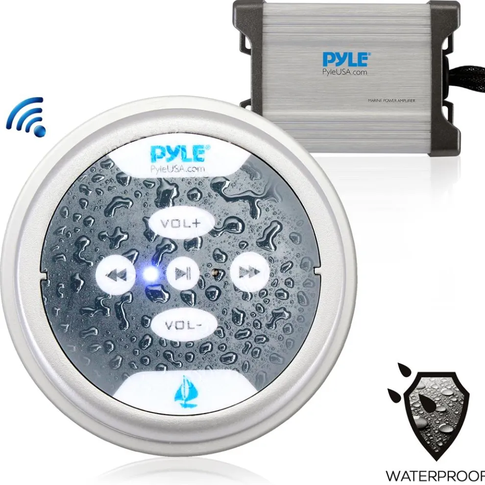 Waterproof Bluetooth Marine Amplifier 600W 2-Channel Silver