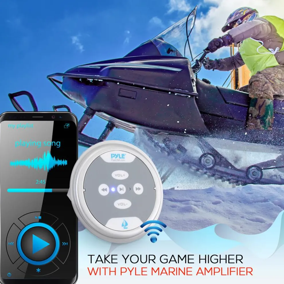 Waterproof Bluetooth Marine Amplifier 600W 2-Channel Silver