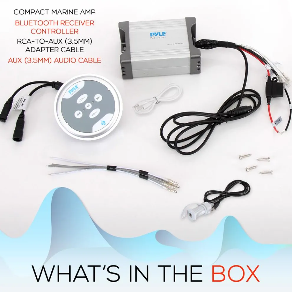 Waterproof Bluetooth Marine Amplifier 600W 2-Channel Silver