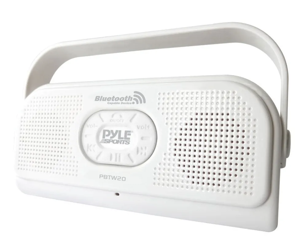 Waterproof Bluetooth Speaker, Hands-Free Calls, IPX7, White