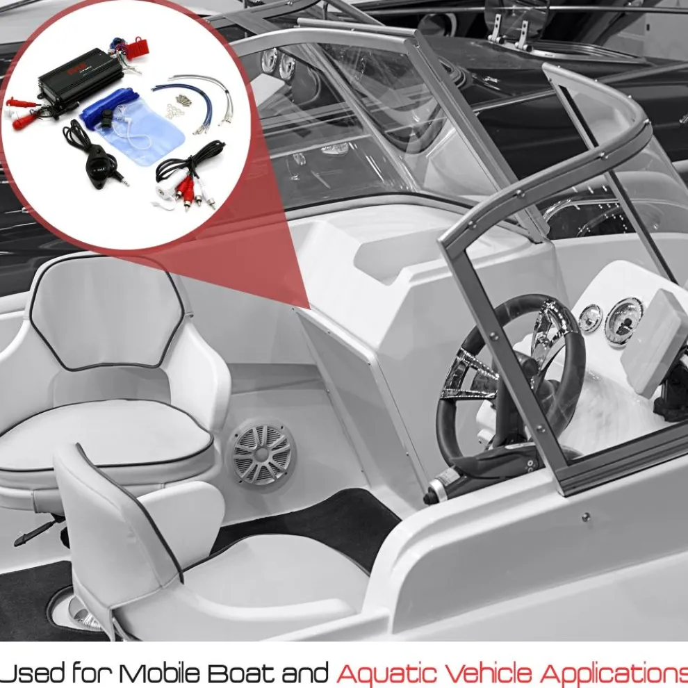 Waterproof 4-Channel Bluetooth Marine Amplifier Kit