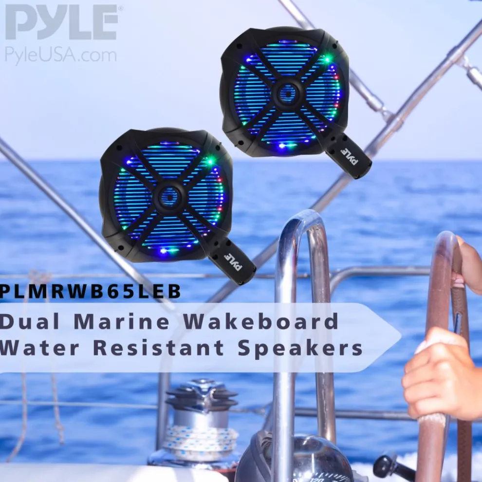 Waterproof Marine Speakers 200W LED Lights 6.5