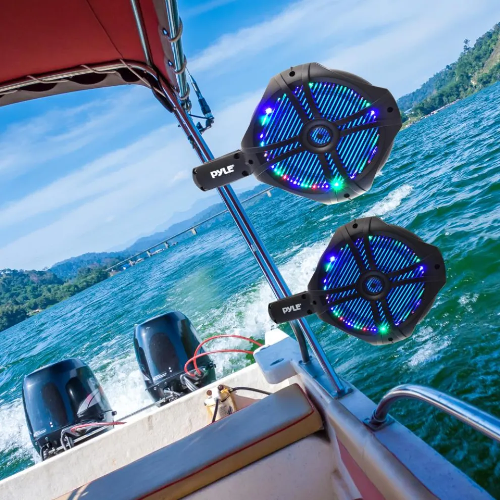 Waterproof Marine Speakers 260W LED Lights 8