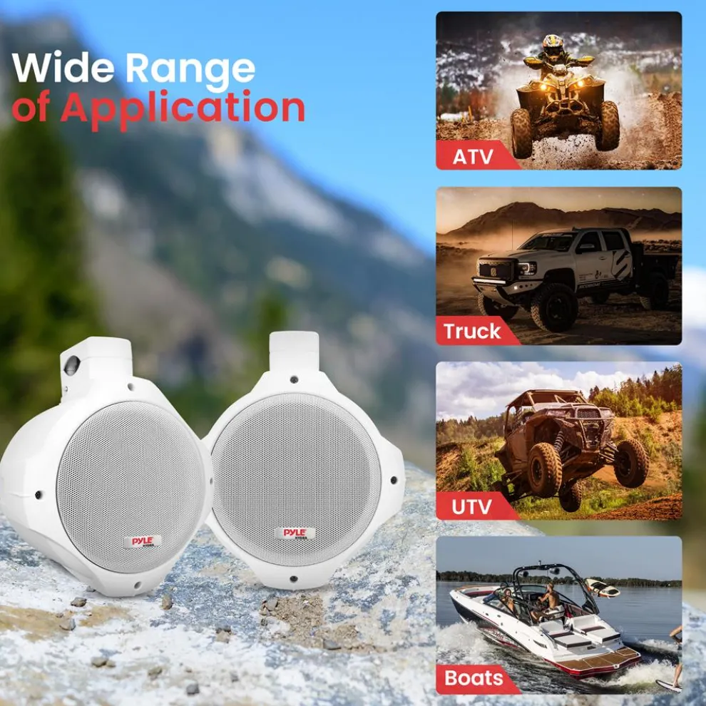 Waterproof Marine Speakers 200W ABS Construction White