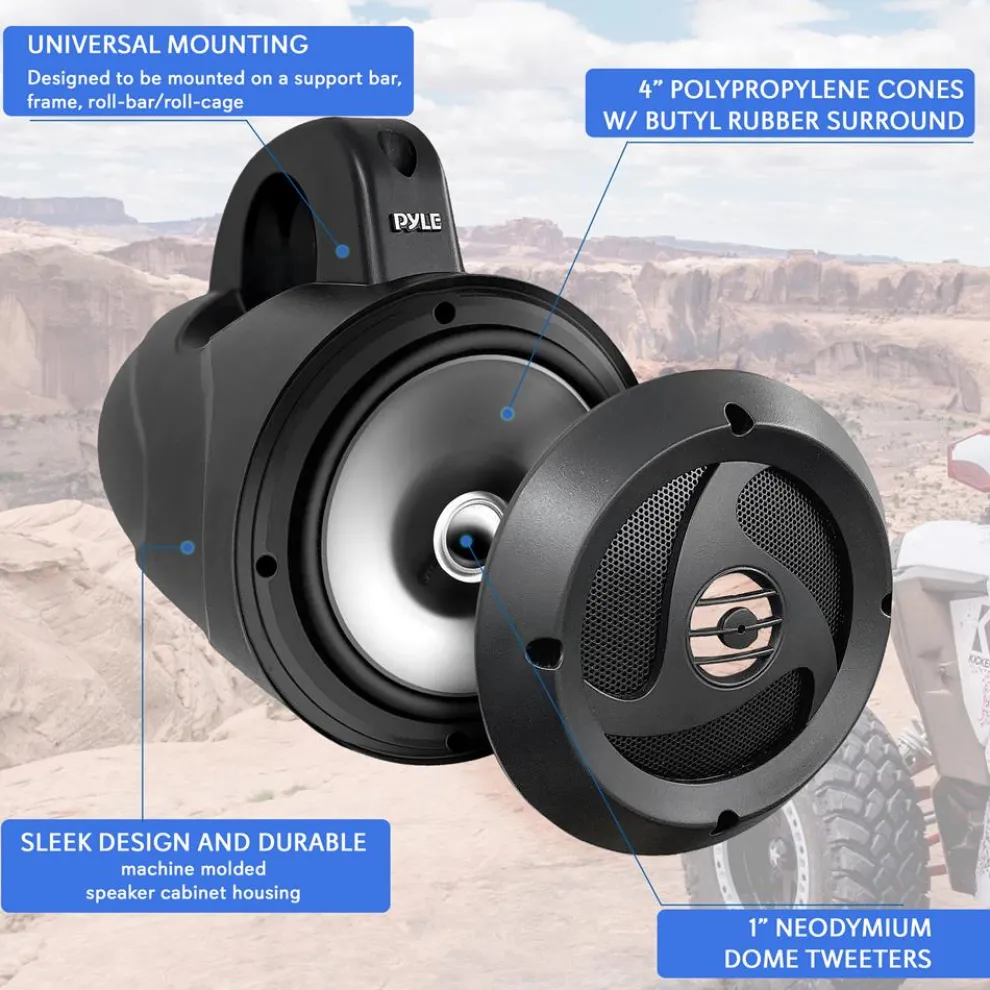 Waterproof Off-Road Speakers 900W Marine Grade 4