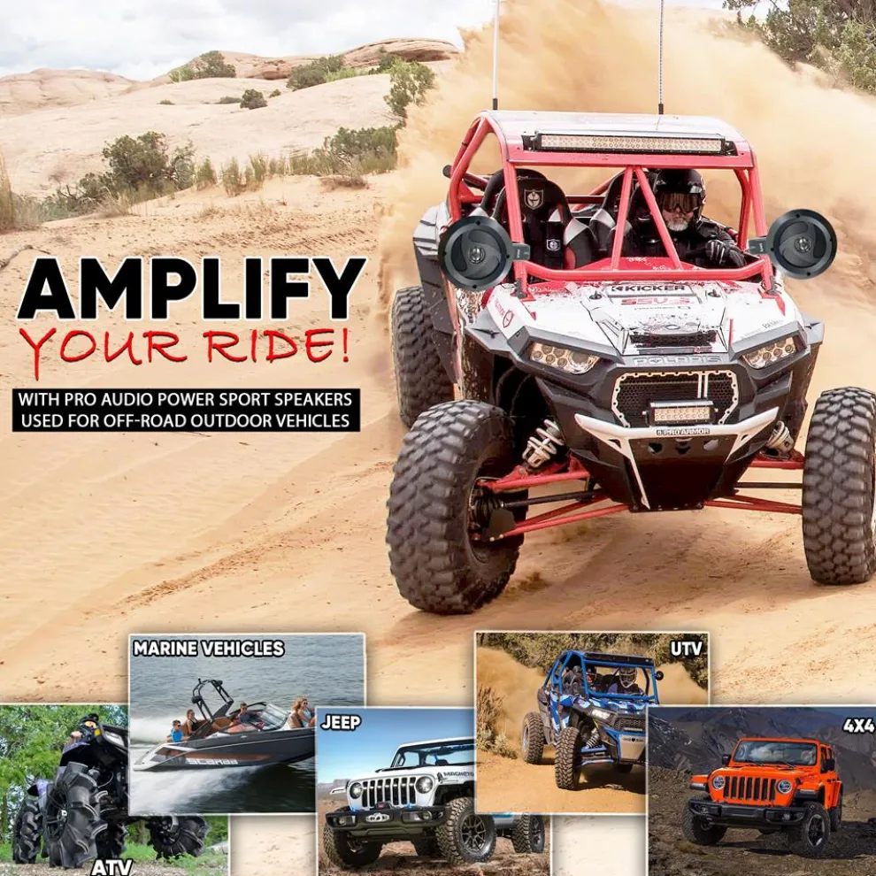 Waterproof Off-Road Speakers 900W Marine Grade 4