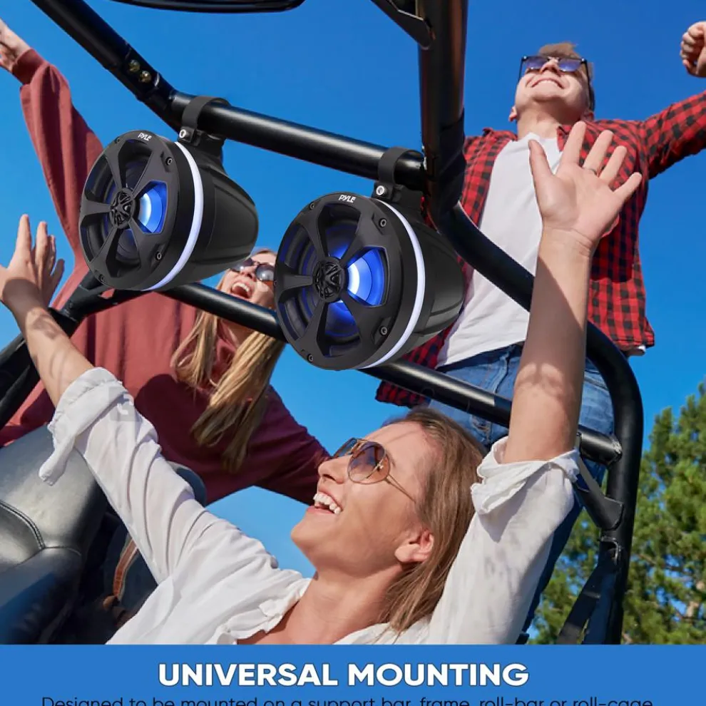 Waterproof Off-Road Speakers 1000W Bluetooth RGB Lights for ATV/UTV