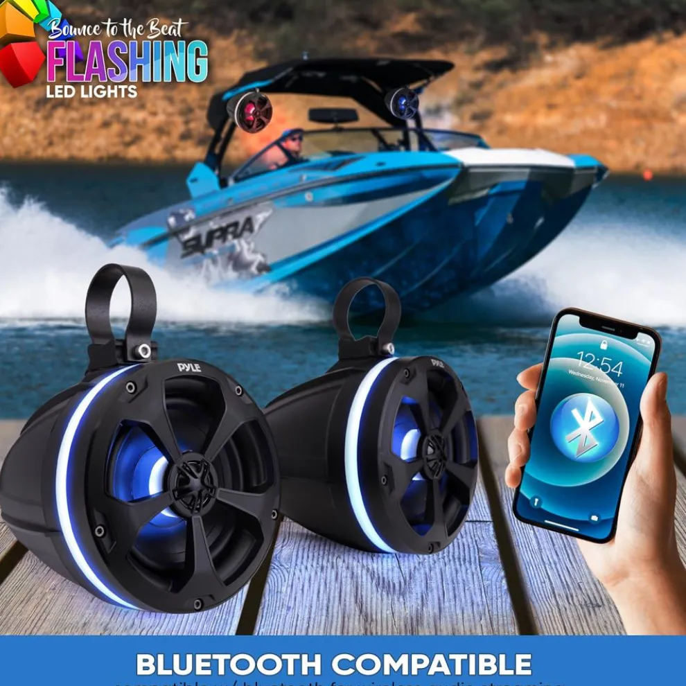 Waterproof Off-Road Speakers 1000W Bluetooth RGB Lights for ATV/UTV