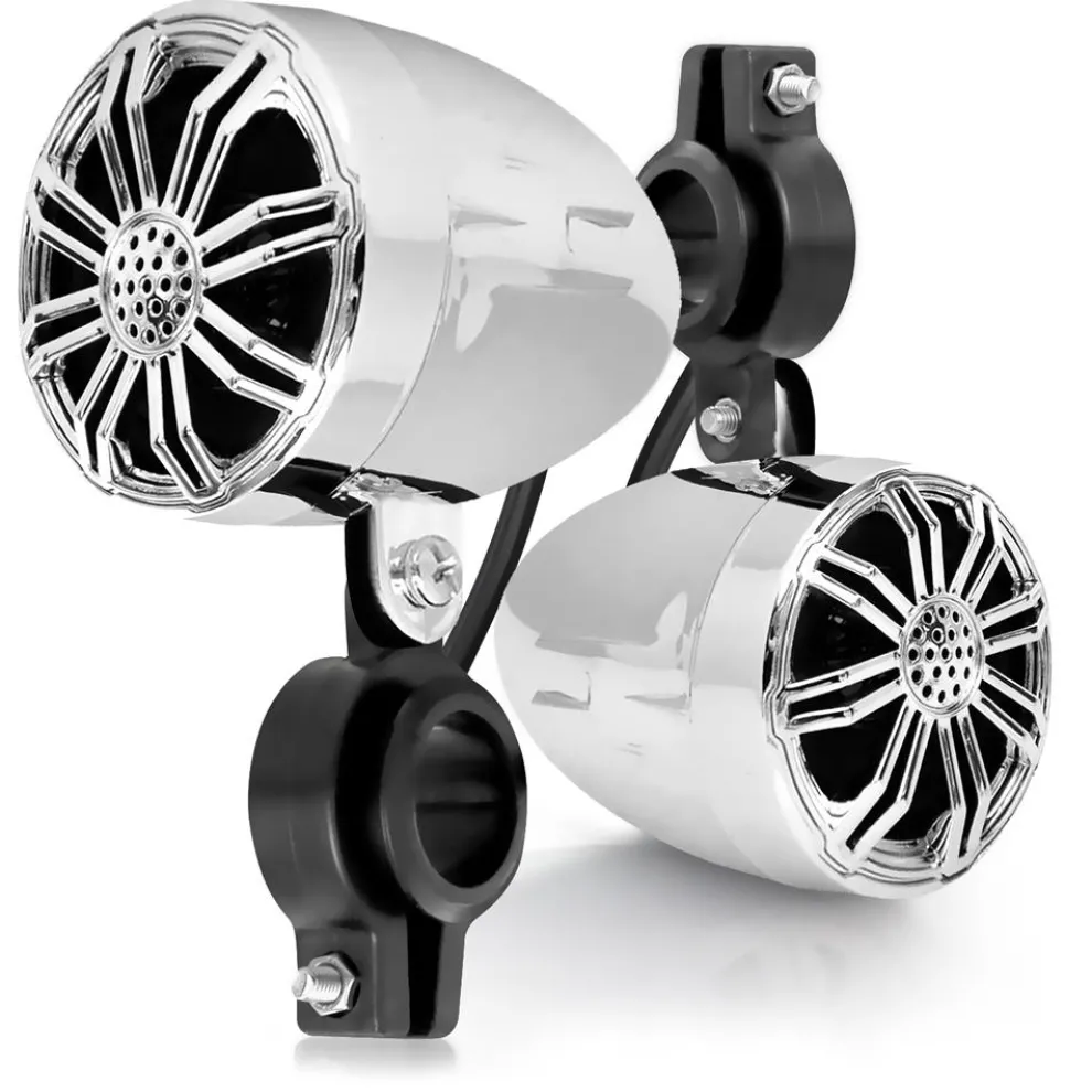 Waterproof Off-Road Speakers 20W Marine Grade Chrome 2.25" Woofer