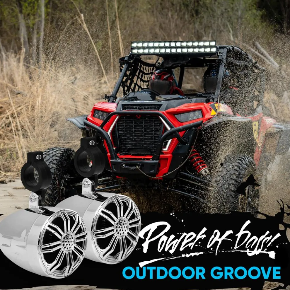 Waterproof Off-Road Speakers 20W Marine Grade Chrome 2.25