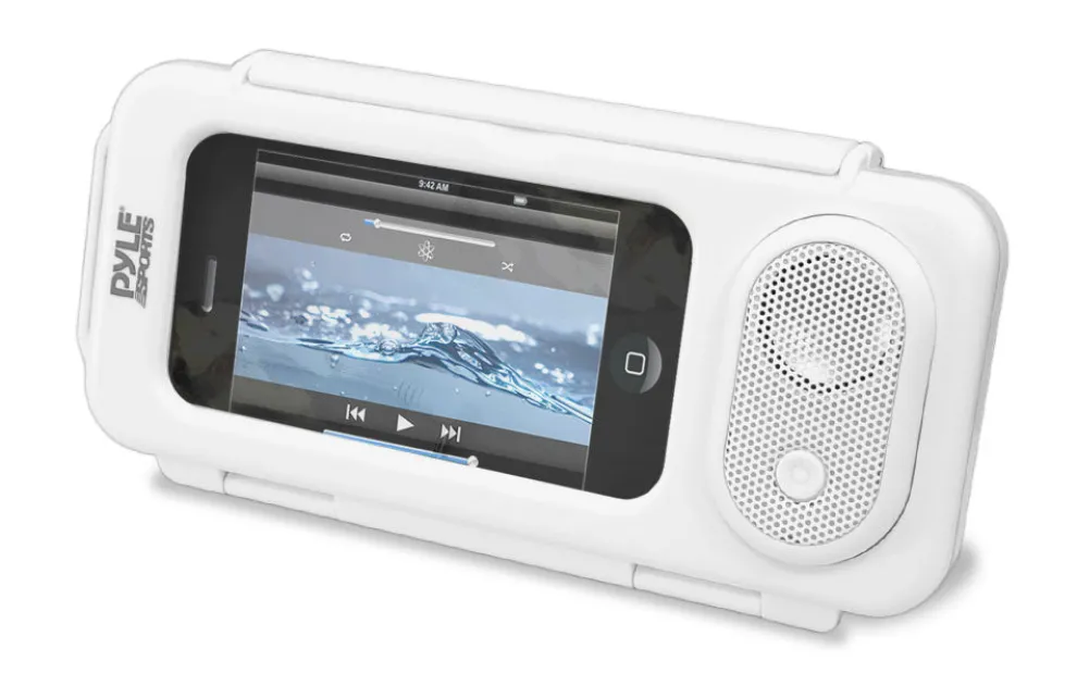 Waterproof Speaker Case Amplifies Sound Clear Plastic White