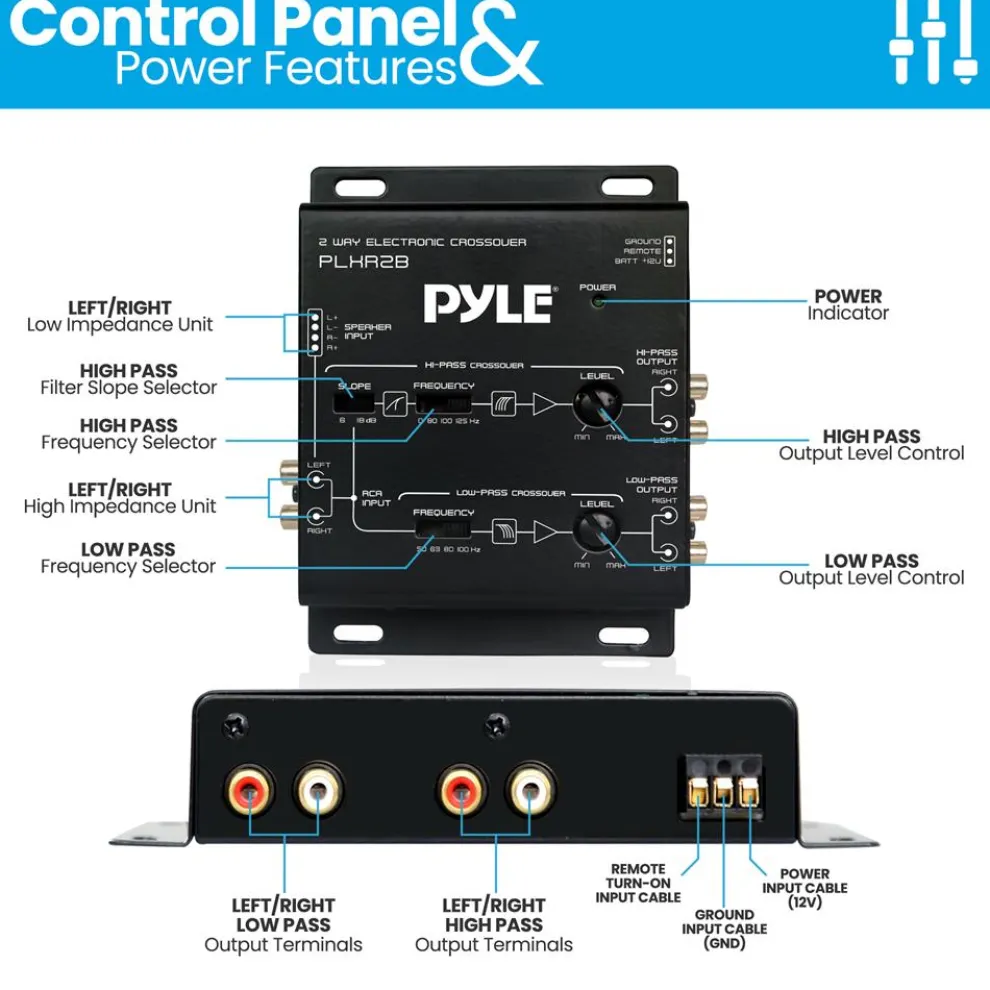 2-Way Audio Crossover Network - Enhanced Sound - Independent Output Control