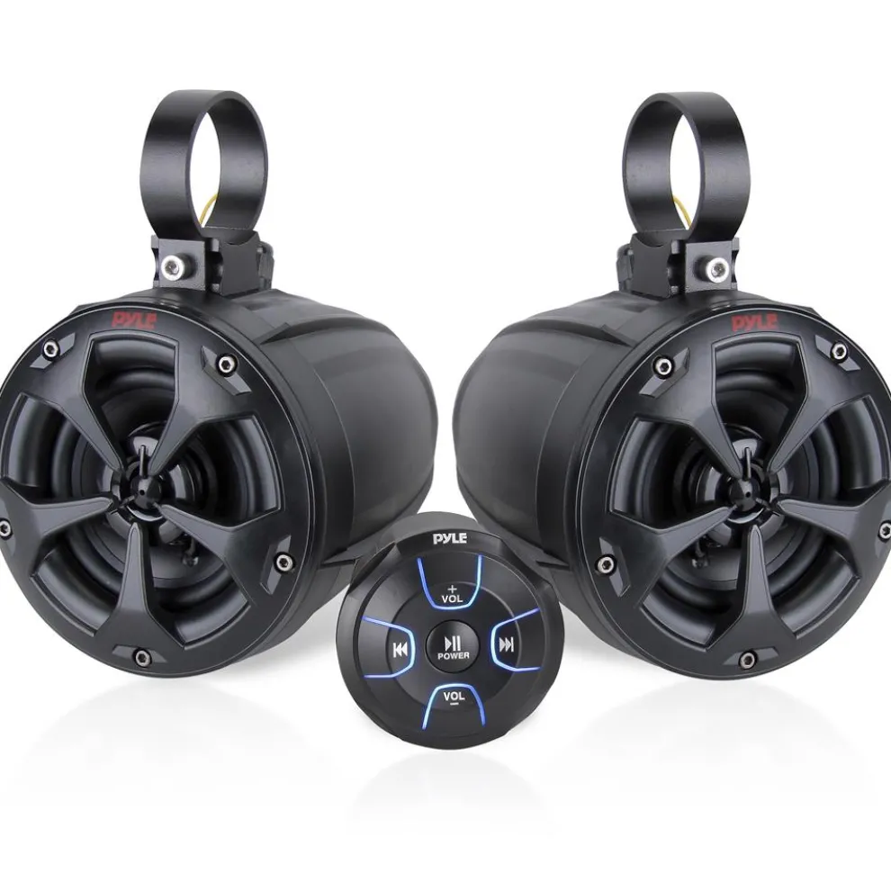 2-Way Bluetooth Marine Speakers 800W Waterproof IP65 White