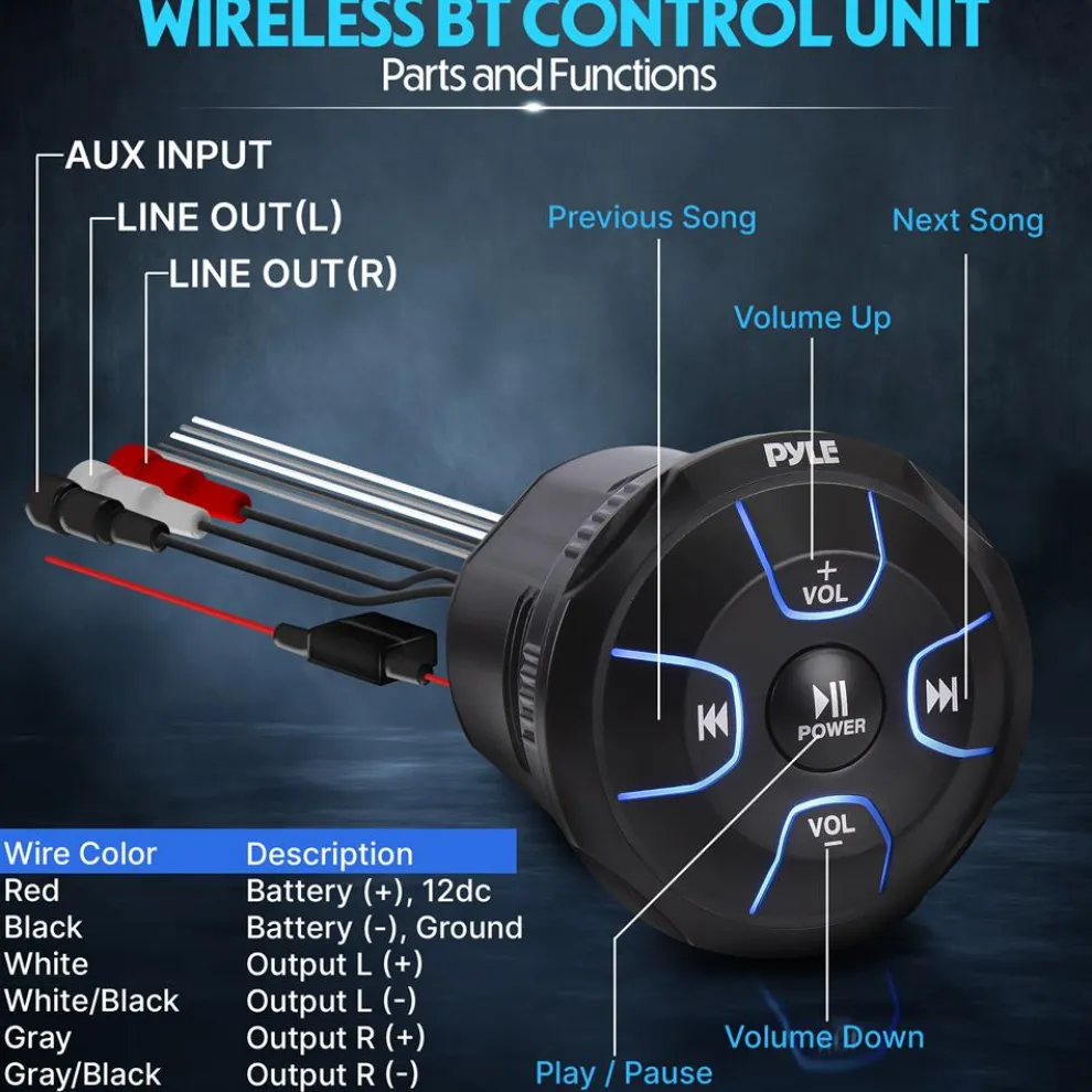 2-Way Bluetooth Marine Speakers 800W Waterproof IP65 White