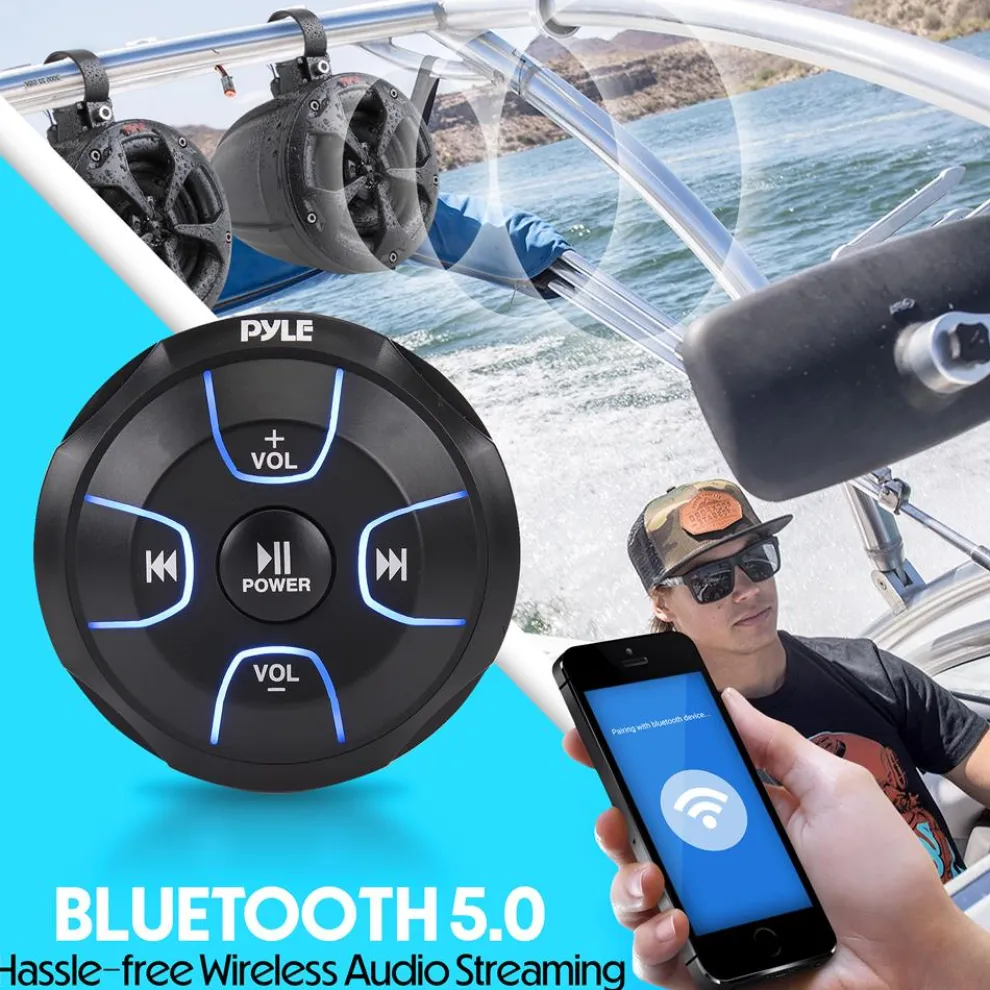 2-Way Bluetooth Marine Speakers 800W Waterproof IP65 White