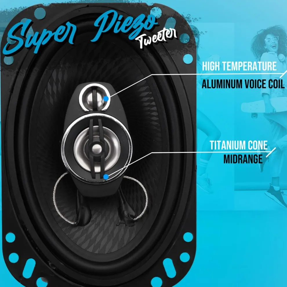 3-Way Car Stereo Speakers 400W Low Distortion 6
