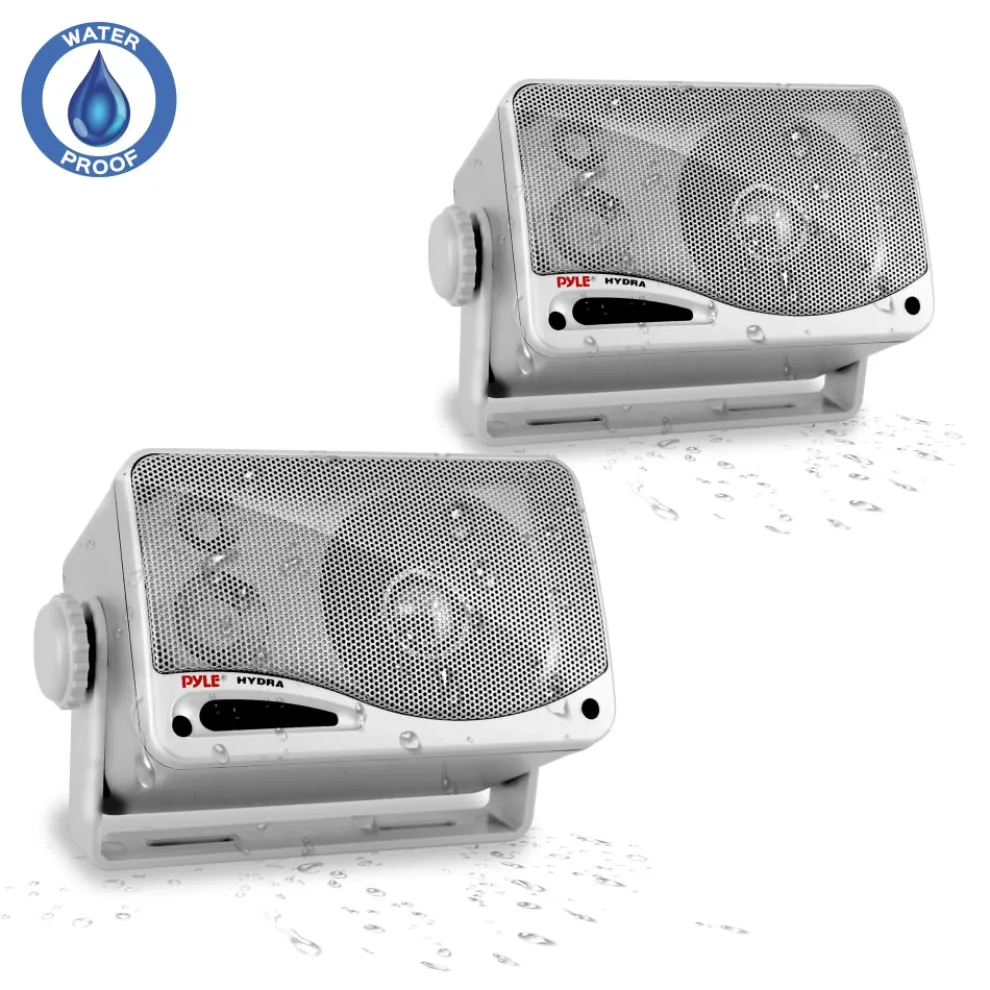 3-Way Waterproof Marine Speakers 200W Aluminum Woofer Silver