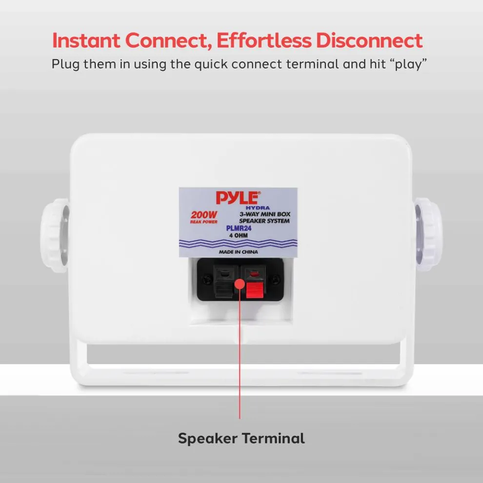 3-Way Weatherproof Outdoor Speakers 200W Aluminum Woofer White