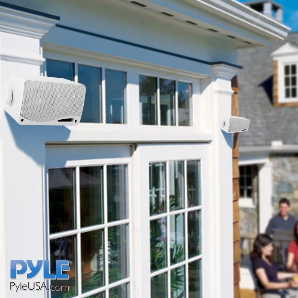 3-Way Weatherproof Outdoor Speakers 200W Aluminum Woofer White