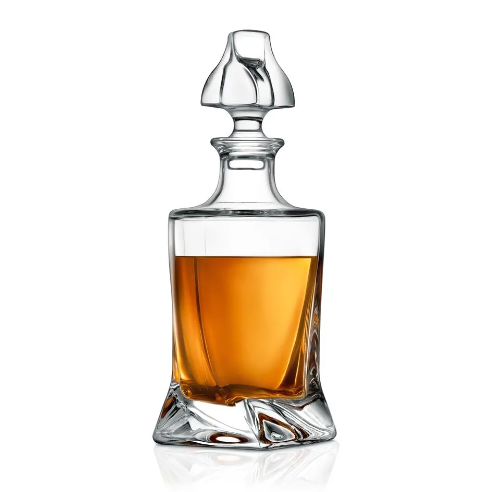Whiskey Decanter Enhances Taste Crystal Glass 750ml Capacity