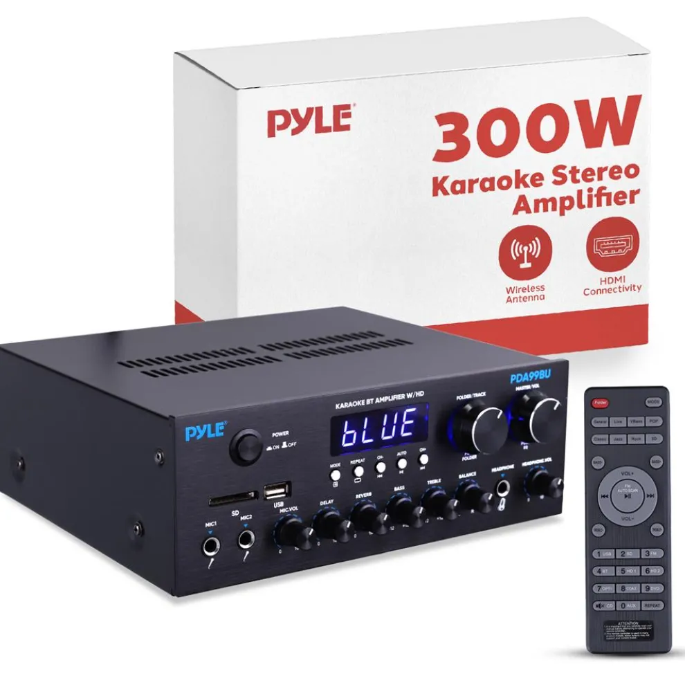 Wireless Amplifier 300W Power Bluetooth Streaming Metal Panel